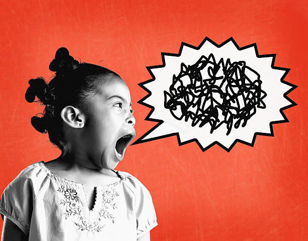 Girl (6-8) yelling (Digital Composite)