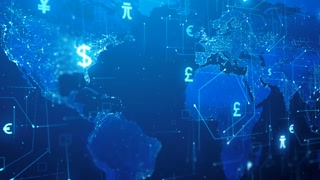 Digital Currency World Map Background 21