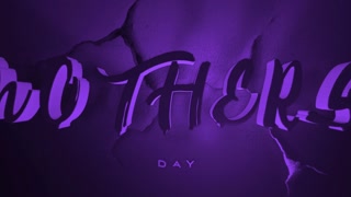 Monochrome Mothers Day on dark purple gradient, motion abstract holidays, family and promo style background